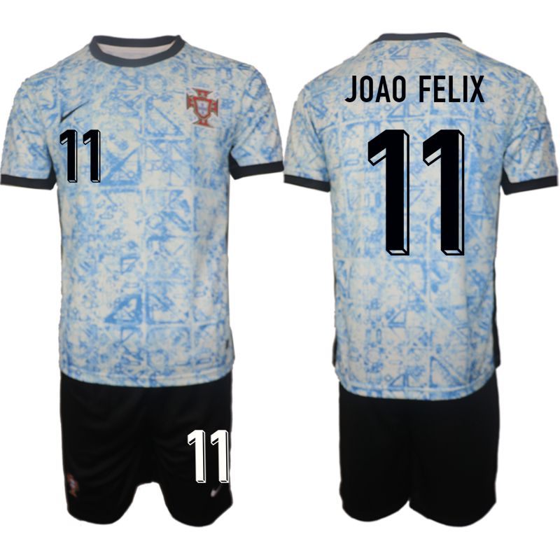 Men 2024-2025 Season Portugal away black #11 Soccer Jersey